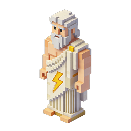 Greek God Zeus Voxel 3D Character Icon