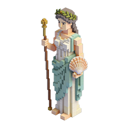 Icona 3D Voxel Dea Greca - Arte Mitologica