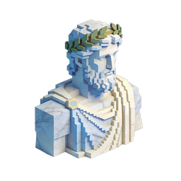 ギリシャの神の像 Voxel 3D アイコン - 大理石の胸像