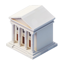 Greek Temple Isometric Icon - Classical Architecture
