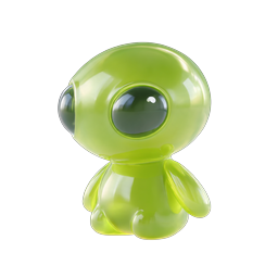 Cute Green 3D Alien Character Icon