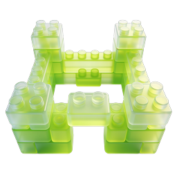 Translucent Green Building Block Castle Icon