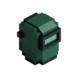 Green Block Robot Icon | 3D Isometric Sci-Fi Character