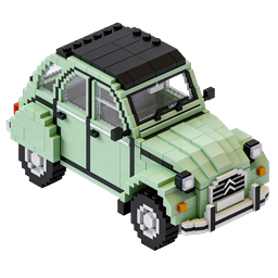 Green Block-Built SUV Vehicle Icon - 3D Render