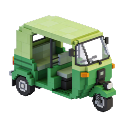 Green Voxel Van Icon - 3D Isometric Delivery Truck