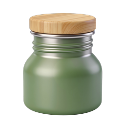 Green Reusable Bottle Wooden Cap Icon - Eco-Friendly Design