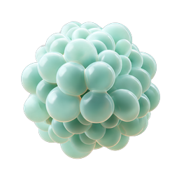 Green Bubble Cluster 3D Icon - Glossy Spherical Design