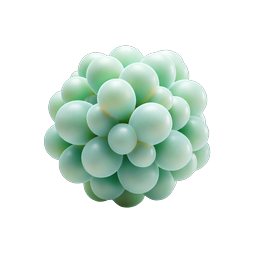 Green Bubble Cluster 3D Icon | Realistic Sphere Design