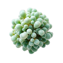 Green Bubble Cluster 3D Icon | Organic Glossy Spheres