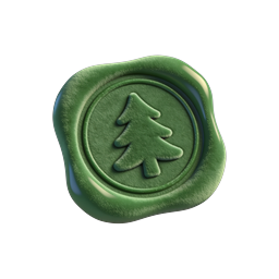 Green Christmas Tree Badge Icon | Eco Holiday Seal
