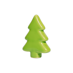 Green Glossy Christmas Tree Icon - Festive 3D Design