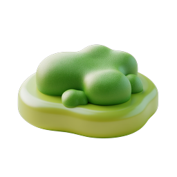 Green Clay Cloud Icon - 3D Rendered Object