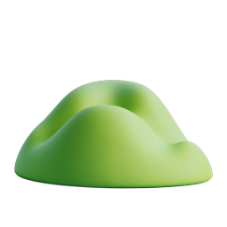 Green Clay Hills 3D Icon | Minimalist Organic Design