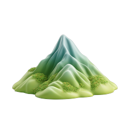 3D Clay Mountain Icon | Nature Landscape Element