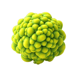 Green Cluster 3D Render Icon - Organic Bubble Sphere