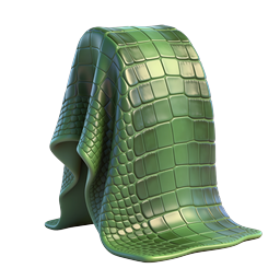 Green Crocodile Skin Cap 3D Icon - Realistic Style