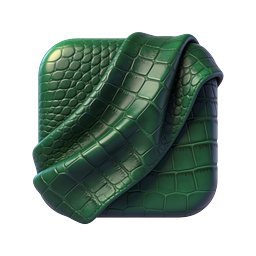 Premium Green Crocodile Skin 3D Icon Design