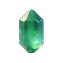 Green Crystal Gem Icon - Emerald Mineral 3D Render