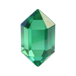 Icône de gemme cristal verte – bijou facetté réaliste 3D