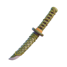 Grüner Fantasy-Dolch-Icon - 3D-Clay-Style-Schwert