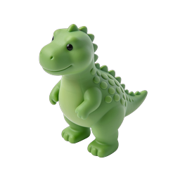 Cute Green Dinosaur Toy Icon - T-Rex Figurine