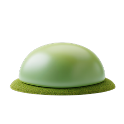 Green 3D Dome on Grass Patch - Eco-Friendly Architecture Icon