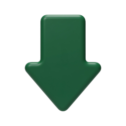 Green Down Arrow 3D Icon - Download & Scroll Indicator