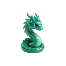 Icona 3D di draghetto verde - Stile argilla fantasy
