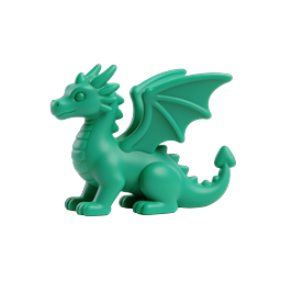 Grüner Drache 3D-Icon - Süße Fantasy-Kreatur