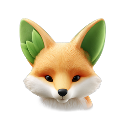 Green-Eared Fox 3D Icon - Cute Wildlife Character