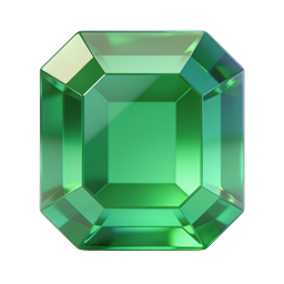 Green Emerald Gem Crystal 3D Icon - Precious Stone