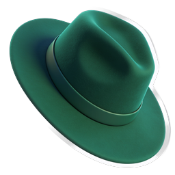 Green Fedora Hat Icon - Classic Vintage Headwear Design