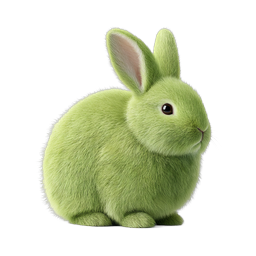 Icona coniglio verde soffice - coniglietto carino 3D