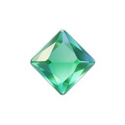 Green Gem Crystal Icon - 3D Diamond Shape