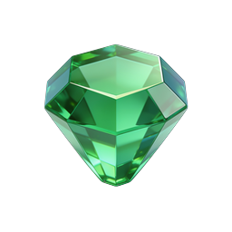 Green Gem Diamond Icon - Premium 3D Crystal Design