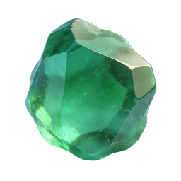 Green Gemstone Crystal 3D Icon - Precious Jewel