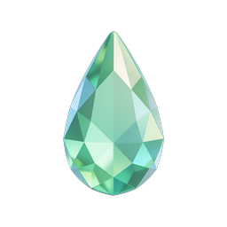 Green Faceted Gemstone Crystal Icon - Premium 3D