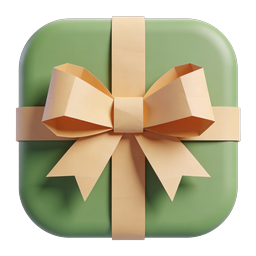 Green Gift Box Icon - 3D Present with Ribbon Bow | Premium Icon