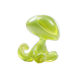 Green Glass Alien Character 3D Icon