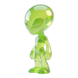 Green Glass Alien 3D Character Icon