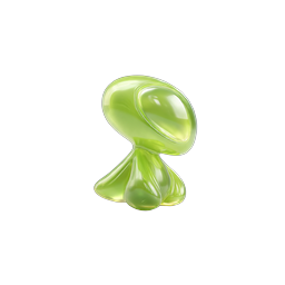 Translucent Green Glass Character 3D Icon
