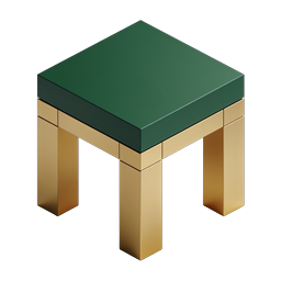 Elegant Green & Gold Side Table Icon - Isometric Style