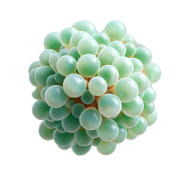 Icône 3D Grappe de Raisin Vert - Illustration de Fruit Frais