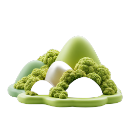 Green Hills Nature Scene 3D Clay Icon
