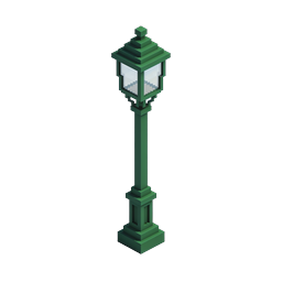 Green Voxel Lamp Post Street Light 3D Icon