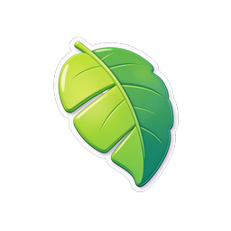 Icona foglia verde lucida - Design natura ed eco