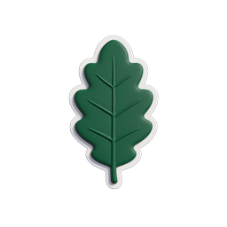 Green Leaf Nature Icon - 3D Clay Style Sticker