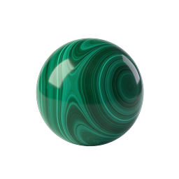 Green Malachite Marble Sphere 3D Icon | Realistic Gem