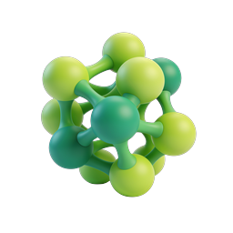 Green 3D Molecule Icon - Science & Chemistry