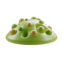 3D Green Mound with Golden Pebbles - Clay Style Icon
